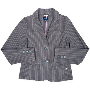 EUC Women's AMERICAN EAGLE Cotton 2-Button Striped Blazer | Size M